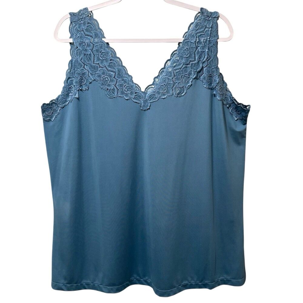 NEW Avenue Body Women's Camisole Tank, Lace Detail Blue, Size 18 / 20, Feminine